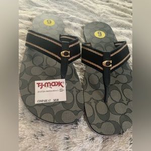 Size 9 Gorgeous COACH flip flops for sale